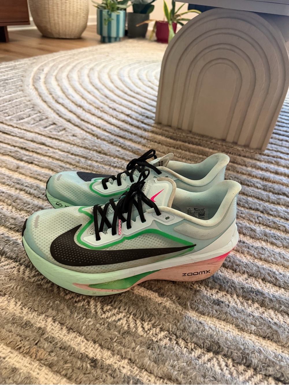 Nike Women's Mint Green Black Pink ZoomX Running Sneakers